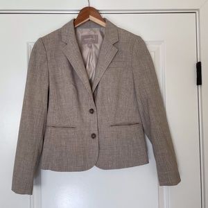 Banana Republic Blazer Stretch Career Size 2 Petite Taupe Beige Business Casual